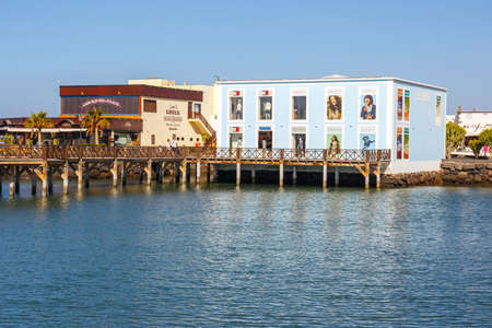 Playa Blanca, Lanzarote, 04 April, 2017: Promenade in Marina Rubicon in Playa Blanca, Lanzarote, Canary Island, Spainのeditorial素材