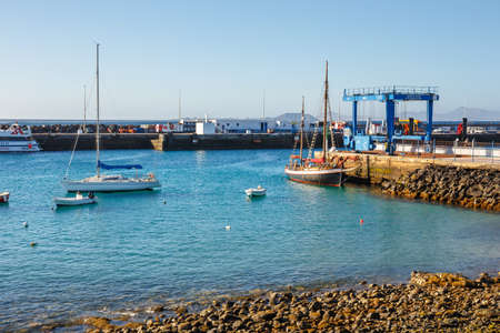 Playa Blanca, Lanzarote, 29 March, 2017: Boats and Yachts in Rubicon Marina, Lanzarote, Canary...