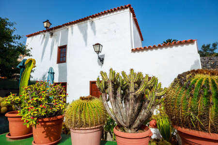 Central square in Betancuria village on Fuerteventura Island, Spainの写真素材