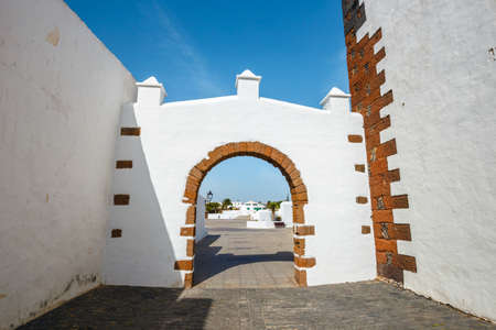 View of the city center of Teguise, former capital of the island of Lanzaroteの写真素材