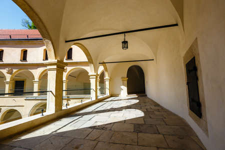 Courtyard in Castle Pieskowa Skala near Krakow, Polandのeditorial素材