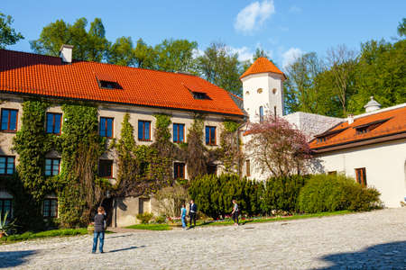 Pieskowa Skala, Poland, May 14, 2017: Royal Castle Pieskowa Skala near Krakow, Polandのeditorial素材