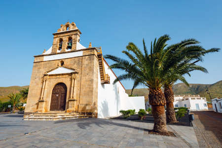 Church of Nuestra Senora de la Pena near Betancuria, Ermita de la Virgen de la Pena, Fuerteventura, Spainの写真素材