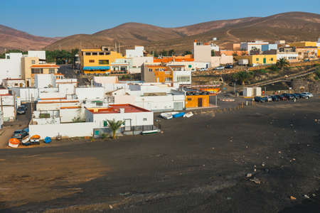 Ajuy, Fuerteventura, Spain, April 01, 2017: Small fishing village Ajuy on Fuerteventura Island, Spainのeditorial素材