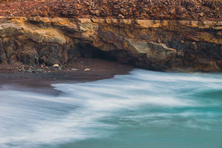 caves near Ajuy village on Fuerteventura, Spain. Long time exposureの写真素材