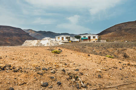 Road to Cofete beach in Fuerteventura Island, Spainの写真素材