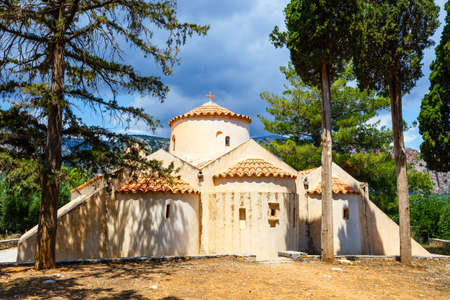 The church Panagia Kera in the village Kritsa, Crete, Greeceの写真素材