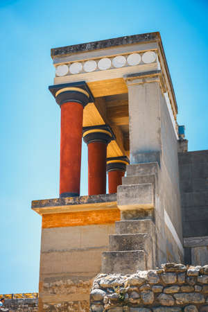 Scenic ruins of the Minoan Palace of Knossos on Crete, Greeceのeditorial素材