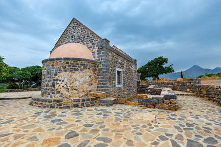Christian Basilica Poros Elounda on Kalydon Peninsula, Crete, Greeceの写真素材
