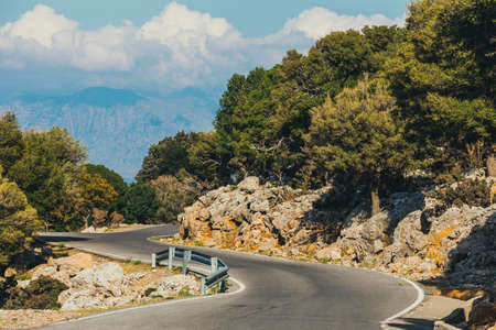 Road to Katharo Plateau near Kritsa Village, Crete, Greeceの写真素材