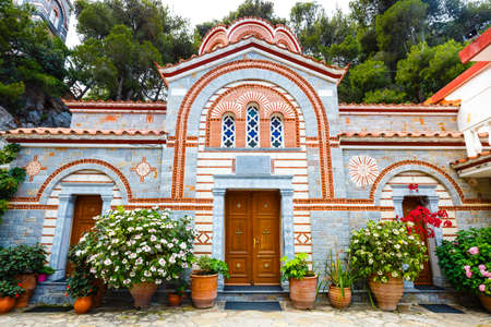 The monastery Agios Georgios, located in the Selinari gorge on Crete, Greeceの写真素材