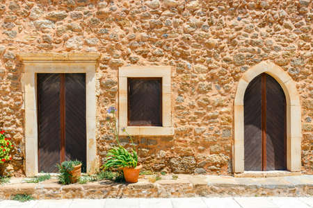 Church of Toplou Monastery. It is a Eastern Orthodox monastery in the northeastern part of Creteの写真素材