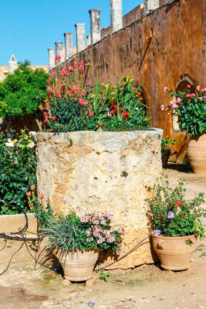 View on the Basilica of Arkadi Monastery on Crete, Greeceの写真素材