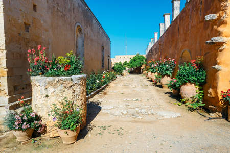 View on the Basilica of Arkadi Monastery on Crete, Greeceの写真素材