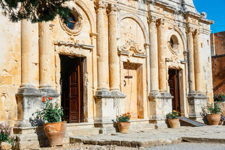 View on the Basilica of Arkadi Monastery on Crete, Greeceの写真素材