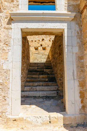 View of the historic venetian fort of Kazarma. Sitia, Creteの写真素材