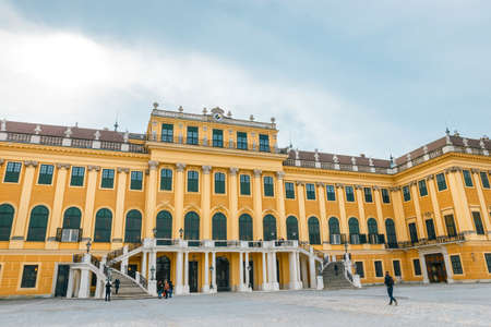 Vienna, Austria, October 14, 2016: Schonbrunn Palace in Vienna. Baroque palace is former imperial summer residence located in Vienna, Austriaのeditorial素材