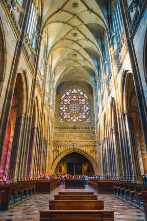 Czech Republic, Prague - September 30, 2017: Interior of St. Vitus Cathedral at Prague Castle, Czech Republicのeditorial素材
