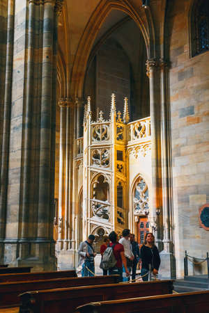 Czech Republic, Prague - September 30, 2017: Interior of St. Vitus Cathedral at Prague Castle, Czech Republicのeditorial素材
