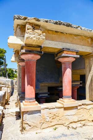 Scenic ruins of the Minoan Palace of Knossos on Crete, Greeceのeditorial素材