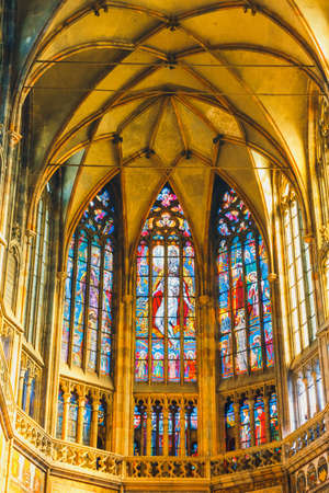Czech Republic, Prague - September 30, 2017: Interior of St. Vitus Cathedral at Prague Castle, Czech Republicのeditorial素材