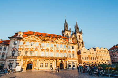 Prague, Czech Republic, Semptember 29, 2017:  view of Old Town square in Prague in a beautiful autumn day, Czech Republicのeditorial素材