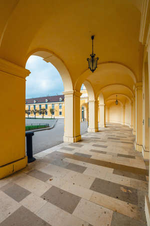 Vienna, Austria, October 14, 2016: Schonbrunn Palace in Vienna. Baroque palace is former imperial summer residence located in Vienna, Austriaのeditorial素材