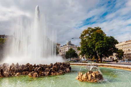 Vienna, Austria, October 13, 2016: World War Fountain on Schwarzenbergplatz in Vienna. Austriaのeditorial素材