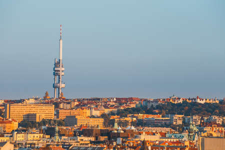 Zizkov television tower in Prague, Czech Republicの写真素材