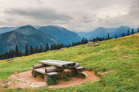 Rusinowa Glade, beautiful place in polish Tatra Mountains, Polandの写真素材