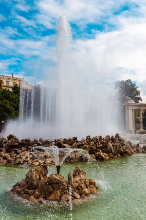 Vienna, Austria, October 13, 2016: World War Fountain on Schwarzenbergplatz in Vienna. Austriaのeditorial素材
