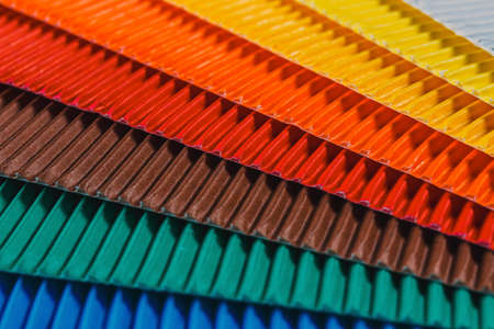 Close up of colorful cardboard, can use as backgroundの写真素材