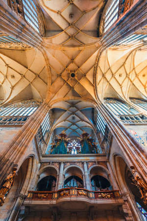 Czech Republic, Prague - September 30, 2017: Interior of St. Vitus Cathedral at Prague Castle, Czech Republicのeditorial素材