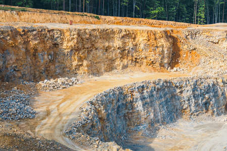 Angle view of rock quarry in Poland