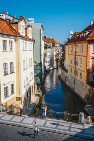 Prague, Czech Republic, September 30, 2017: Architecture of historical center of Mala Strana in Prague. Prague is the capital of Czechia and a very popular touristic destinationのeditorial素材