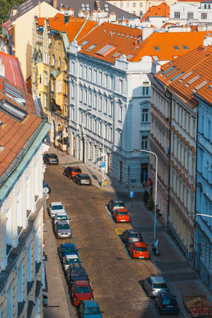 Prague, Czech Republic, October 01, 2017: View of Prague from the hill of Vysehrad fort, Czech Republicのeditorial素材