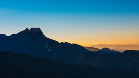 Gasienicowa Glade in Tatra Mountains during colorful sunset