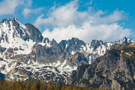 Landscape of High Tatra Mountains, Strbske Pleso, Slovakiaの写真素材