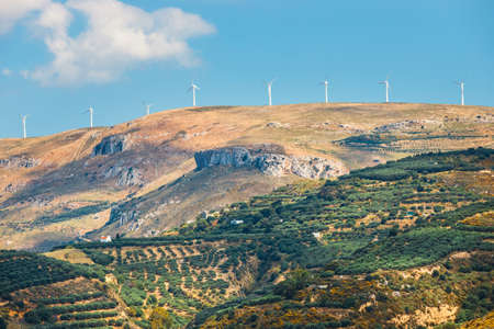 Beautiful mountain landscape of Crete Island, Greeceの写真素材