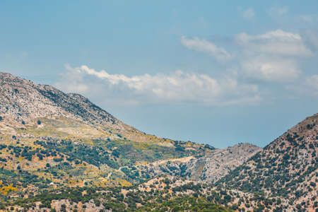 Beautiful mountain landscape of Crete Island, Greeceの写真素材