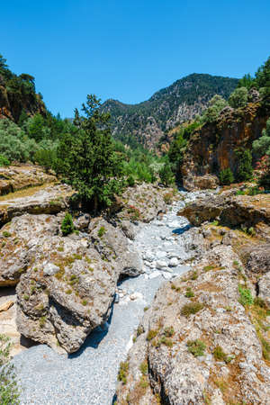 Displaced village Samaria in Samaria Gorge in central Crete, Greeceの写真素材