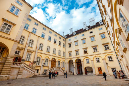 Vienna, Austria, October 13, 2016: A view of the courtyard of Hofburg palace in Vienna, Austria