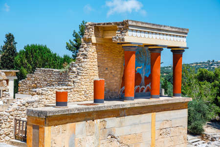 Scenic ruins of the Minoan Palace of Knossos on Crete, Greeceのeditorial素材