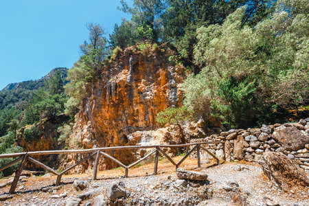 Hiking path through Samaria Gorge in Central Creteの写真素材