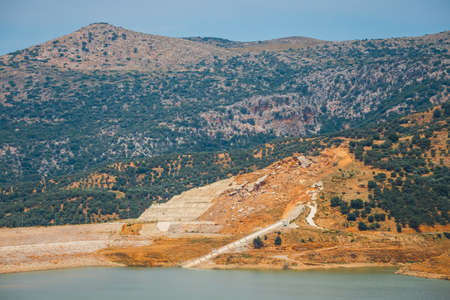 Sfendili is an abandoned and sunken village near the dam of Aposelemiの写真素材