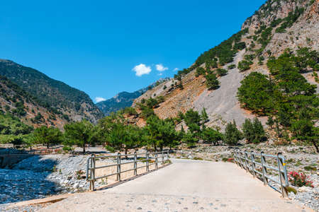 Hiking trail in Samaria Gorge in Central Crete, Greeceの写真素材