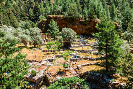 Hiking path through Samaria Gorge in Central Creteの写真素材