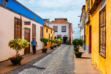 Garachico, Tenerife, Spain, June 08, 2015: Colorful buildings on the streets of Garachico, Tenerife, Canary Islands, Spainのeditorial素材