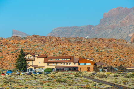 Tenerife, Spain, June 05, 2015: Hotel and restaurant near the Roques de Garcia and El Teide Volcano, Tenerife Island, Spainのeditorial素材