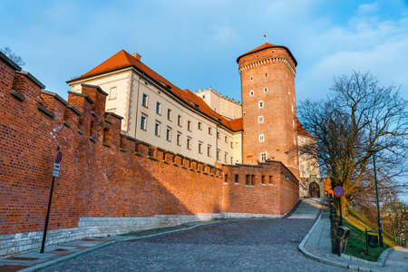 Architectural details of Wawel Castle in Krakow, one of the most famous landmark in Polandのeditorial素材